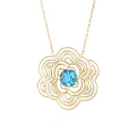 Collana in oro con Topazio Blu Svizzero (Ornaments by de Melo)