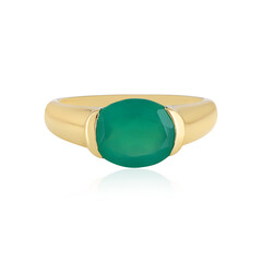 Anello in argento con Onice Verde