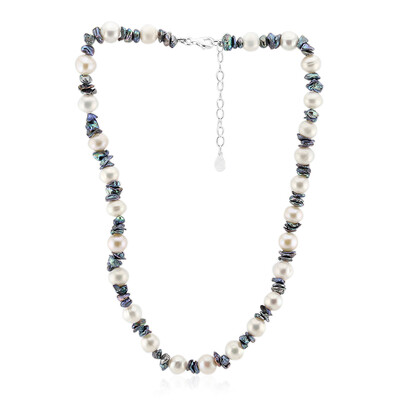 Collana in argento con Perla d'Acqua Dolce Bianca (TPC)