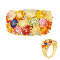 Anello in argento con Zaffiro Fancy