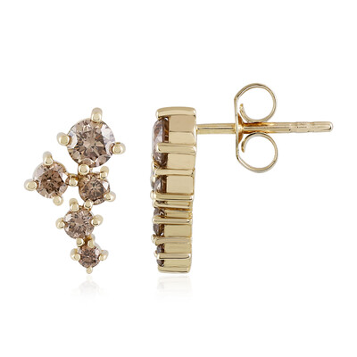 Orecchini in oro con Diamante Champagne I2