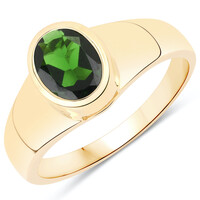 Anello in oro con Diopside Russo