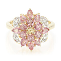 Anello in oro con Zaffiro Padparadscha (non riscaldato) (AMAYANI)