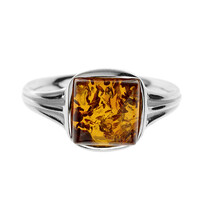 Anello in argento con Ambra Baltica