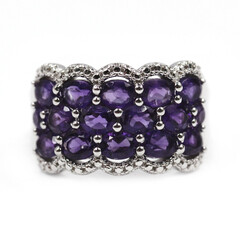 Anello in argento con Ametista Zambiana