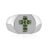 Anello in argento con Diopside Russo