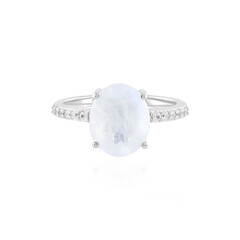 Anello in argento con Pietra di Luna Arcobaleno
