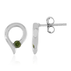 Orecchini in argento con Diamante Verde I3