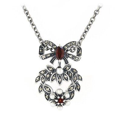 Collana in argento con Granato Mozambico