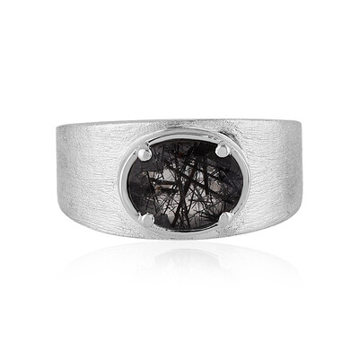 Anello in argento con Quarzo Rutilato Nero