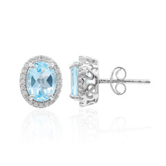 Orecchini in argento con Topazio Blu Svizzero