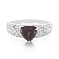 Anello placcato in platino con Zircone Rosso