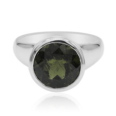 Anello in argento con Moldavite
