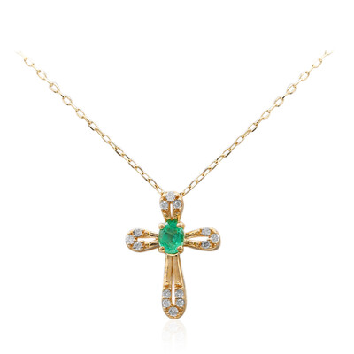 Collana in oro con Smeraldo Zambia AAA