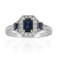 Anello in oro con Zaffiro Ceylon Blu