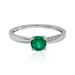 Anello in platino con Smeraldo Colombiano