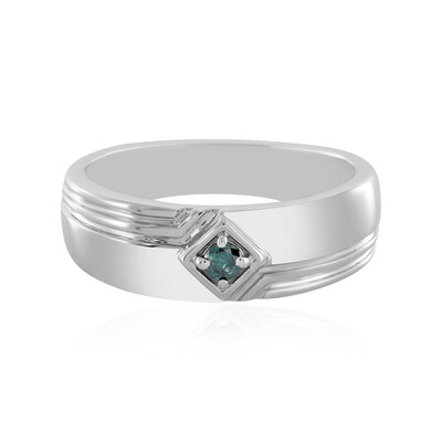 Anello in argento con Diamante Blu I3