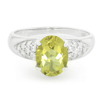 Anello in argento con Quarzo Oliva
