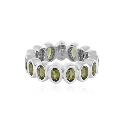 Anello in argento con Moldavite