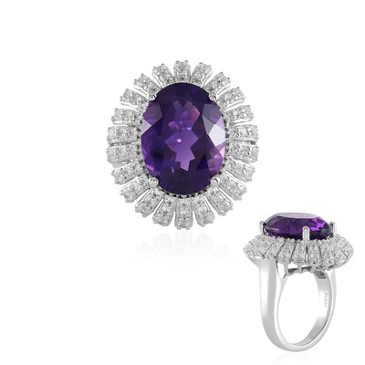 Anello in argento con Ametista Zambiana