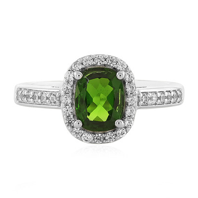 Anello in argento con Diopside Russo
