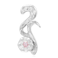 Ciondolo in argento con Zaffiro Ceylon Rosa