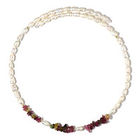 Collana rigida in acciaio con Tormalina (Riya)