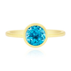 Anello in oro con Topazio Blu Svizzero