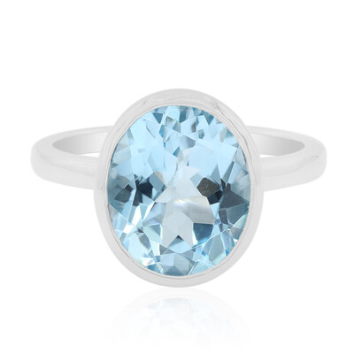 Anello in argento con Topazio Blu Cielo (MONOSONO COLLECTION)