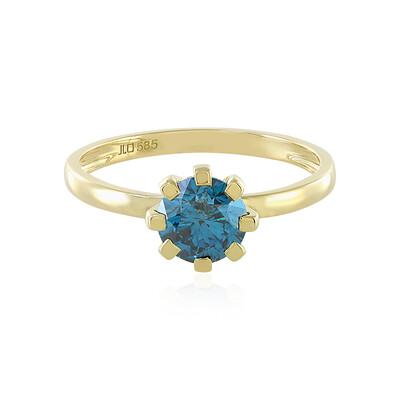 Anello in oro con Diamante Blu I2