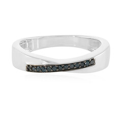 Anello in argento con Diamante Blu I3