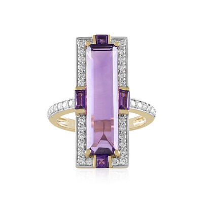 Anello in oro con Ametista Zambiana (SUHANA)