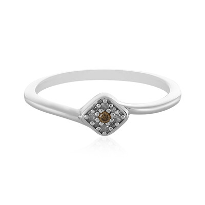 Anello in argento con Diamante Champagne I2
