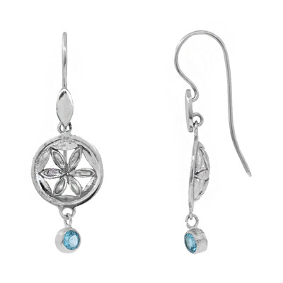 Orecchini in argento con Topazio Blu