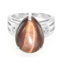 Anello in argento con Occhio di Tigre Rosso