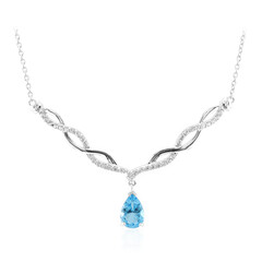 Collana in argento con Topazio Blu Svizzero