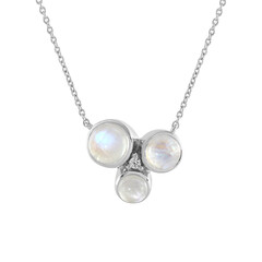 Collana in argento con Pietra di Luna Arcobaleno (KM by Juwelo)