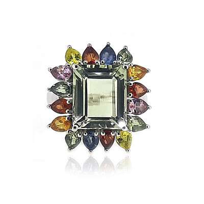 Anello in argento con Ametista Verde