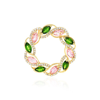 Ciondolo in argento con Diopside Russo