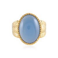Anello in ottone con Calcedonio Blu (Juwelo Style)