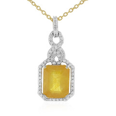 Collana in argento con Zaffiro Giallo del Madagascar