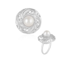 Anello in oro con Perla d'Acqua Dolce Bianca (Ornaments by de Melo)