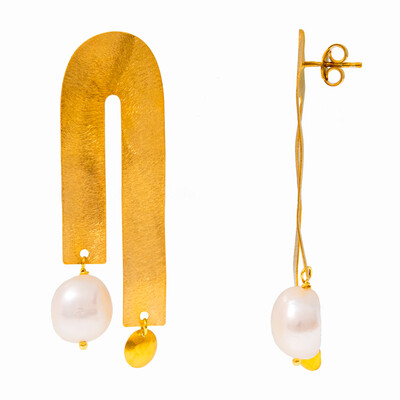 Orecchini in argento con Perla di Acqua Dolce (Joias do Paraíso)