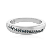 Anello in argento con Diamante Blu I3