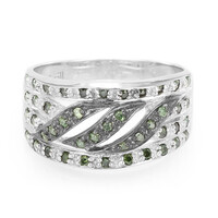 Anello placcato in platino con Diamante Fancy