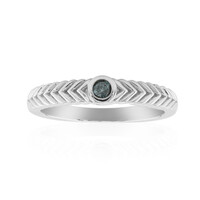 Anello in argento con Diamante Blu Cielo I1