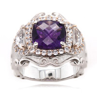 Anello in argento con Ametista Zambiana (Dallas Prince Designs)