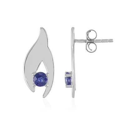 Orecchini in argento con Zaffiro Blu del Madagascar