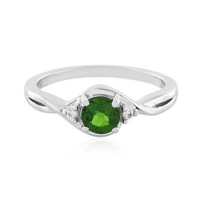 Anello in argento con Diopside Russo