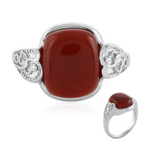 Anello da uomo in argento con Onice Rossa